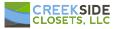 Creekside Closets logo blue, black, and green